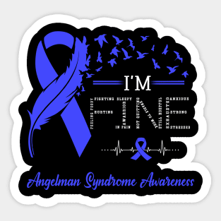 Feather Birds I'm Fine Angelman Syndrome Awareness Sticker